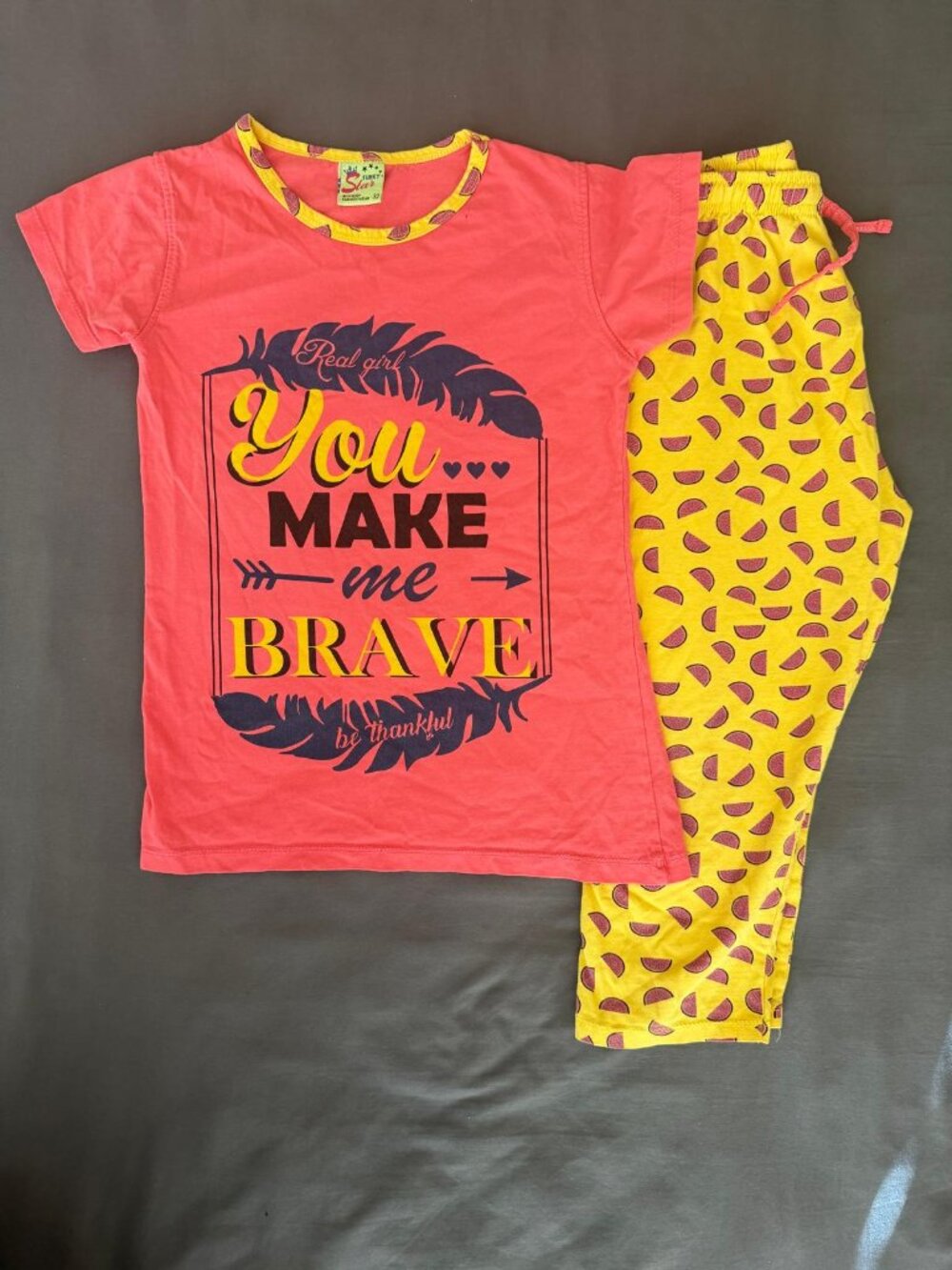 Funky Star Girls 2-Piece Pajama Set – Size 92 – 100% Cotton